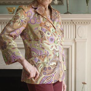 Etro spring summer jacket  purple and gold